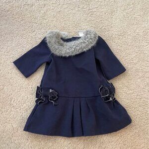 JANIE AND JACK Blue Winter Dress 12 to 18 Months